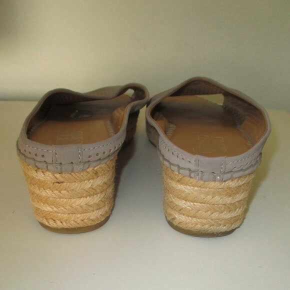 Franco Sarto Tan Laser-cut Leather 1" Platform Wedge Espadrille - Size 9.5M - Picture 8 of 9